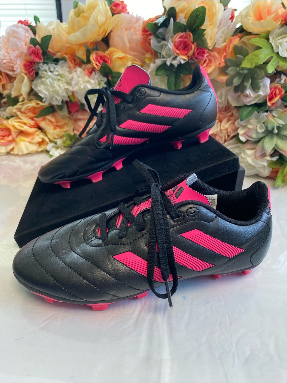 adidas Goletto VIII FG J Youth Girls Soccer Cleats Black Shock Pink Size 4